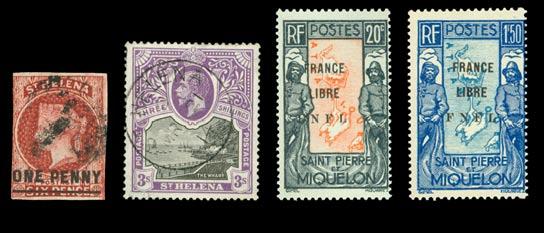 SAAR 1526 (156/174) twelve different imperfs NH F-VF (Photo on Page 27) Michel 3520.00 1527 (B54-B60) Plebiscite used on piece with matching cancels F-VF set (Webphoto) 185.