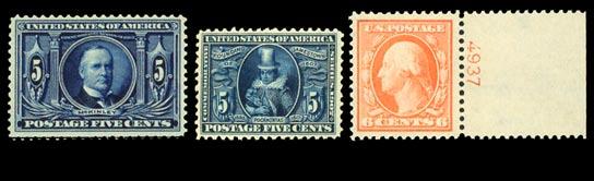 1118 1119 1123 1119 (330) 5 Pocahontas. OG., vlh, includes a photocopy of a 2007 PFC when it was the upper right stamp of a block of four, deep rich color, centered VF. (Photo) 125.