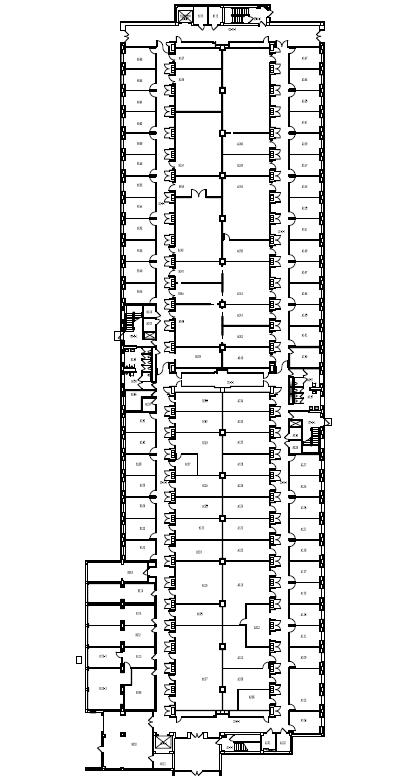 Building 222 3 floors, cinderblock construction Dimensions: 135 x 358 Floors: 6 poured concrete Interior walls are mostly wallboard, some