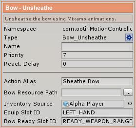 Following my Motion Controller and Input Source standards, each motion that requires a special key (like Bow Unsheathe), I allow you to change the input entry.