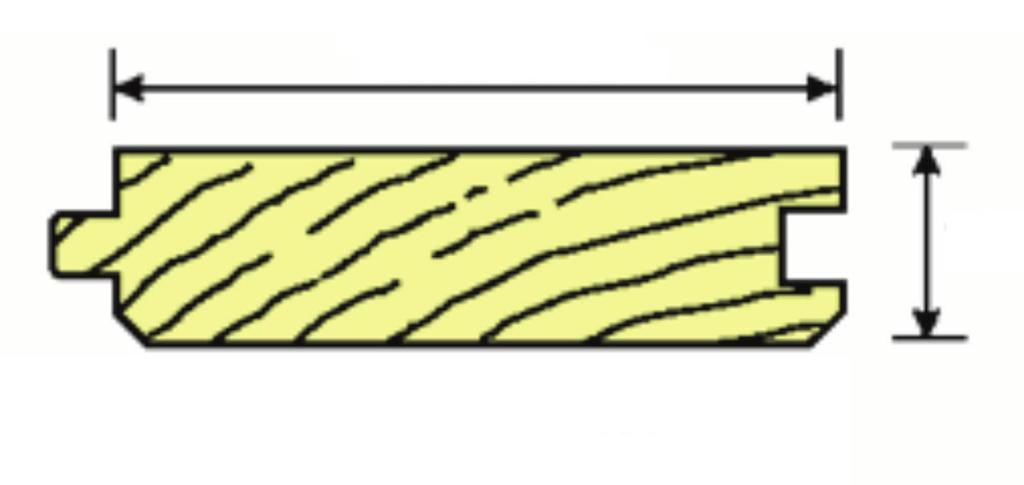Some profiles are produced with grooves or rebates on the underside. Where the underside of a floor forms a ceiling, the board edges may be arrised to form a v joint profile.