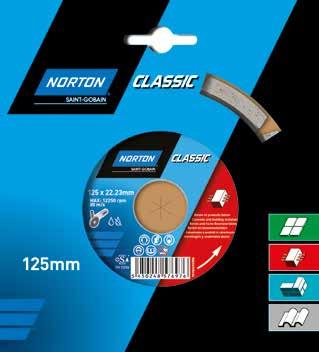 Diamond Blades The Classic product line contains a range of diamond blades suitable for different applications, in sizes ranging from 115mm to 230mm diameter, for use with an angle grinder and table