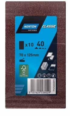 Machine Sanding Norton Classic offers a wide variety of abrasives for good performance in machine sanding applications.