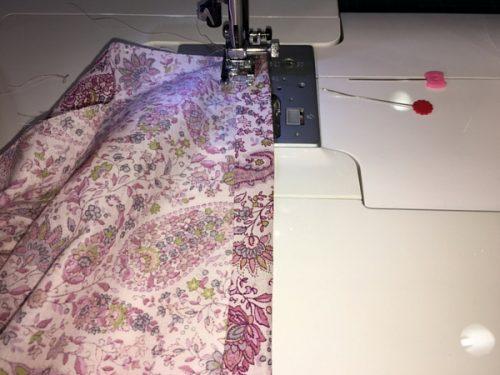 Pull the elastic as you sew.