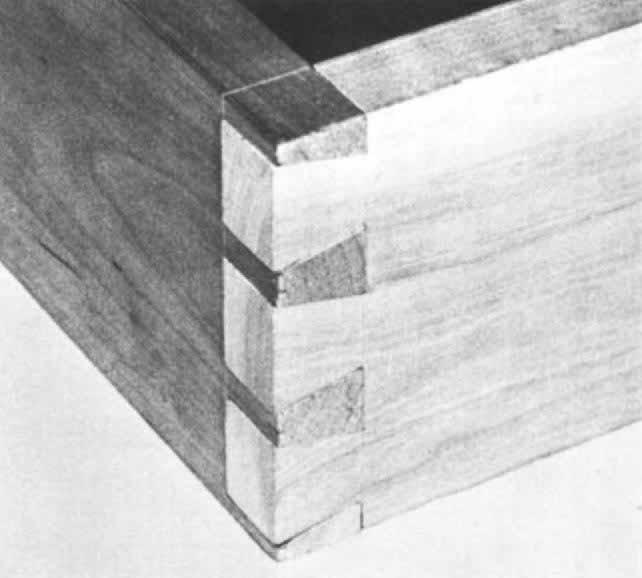 A little sanding to bring the ends down flush with the sides and your through dovetails are complete. Half-blind Dovetails Half-blind dovetails are those that show from only one side.