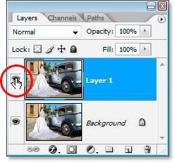 names Layer 1 : Press Ctrl+J (Win) / Command+J (Mac) to duplicate the Background layer.