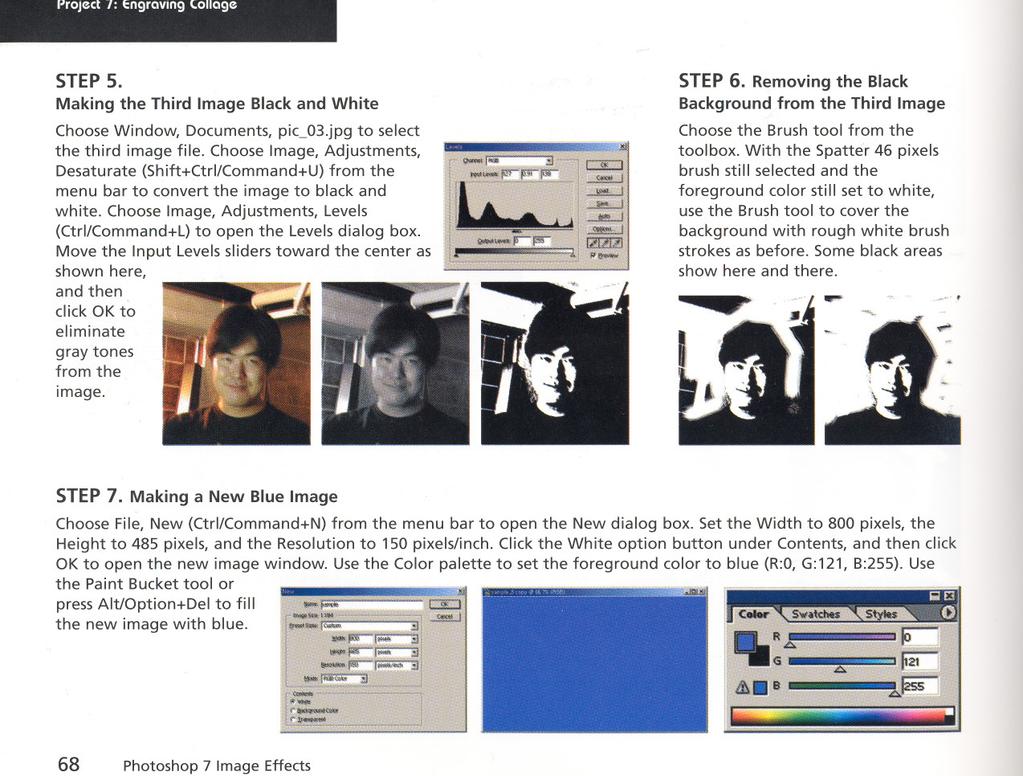 rojec : "graving 0 age STEP 5. Making the Third Image Black and White Choose Window, Documents, pic03.jpg to select the third image file.