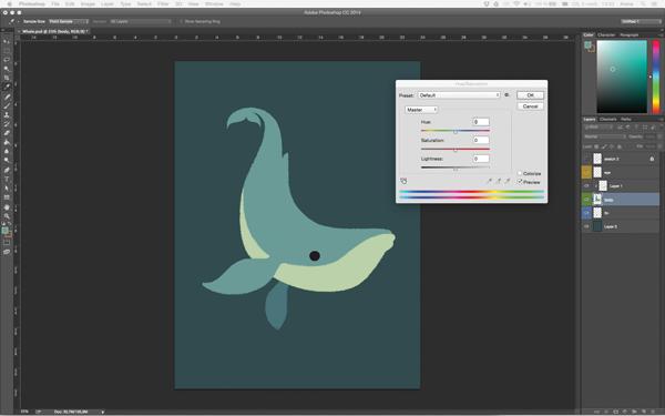 Create a new layer and name it Body. Draw the main shapes with the same brush tool. Set brush size to 75px for a visible rough edge to the shape.