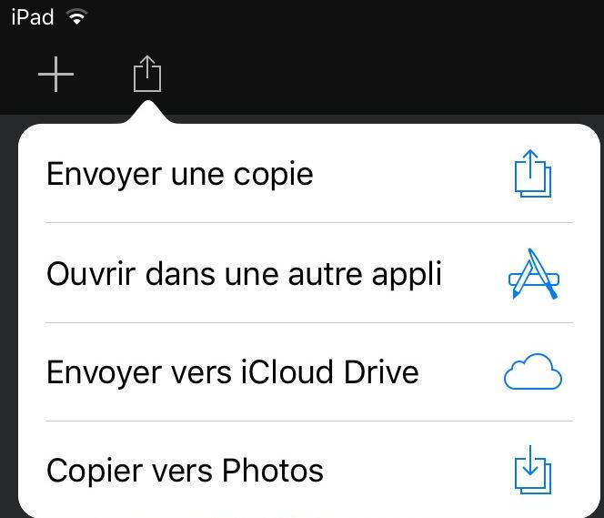 Outil formater. When you tap an option in the Tools popover, you enter an editing mode.