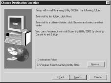 Chapter 1 Installation and Basic Operation of Scanning Utility 5000 7 Click [Next].