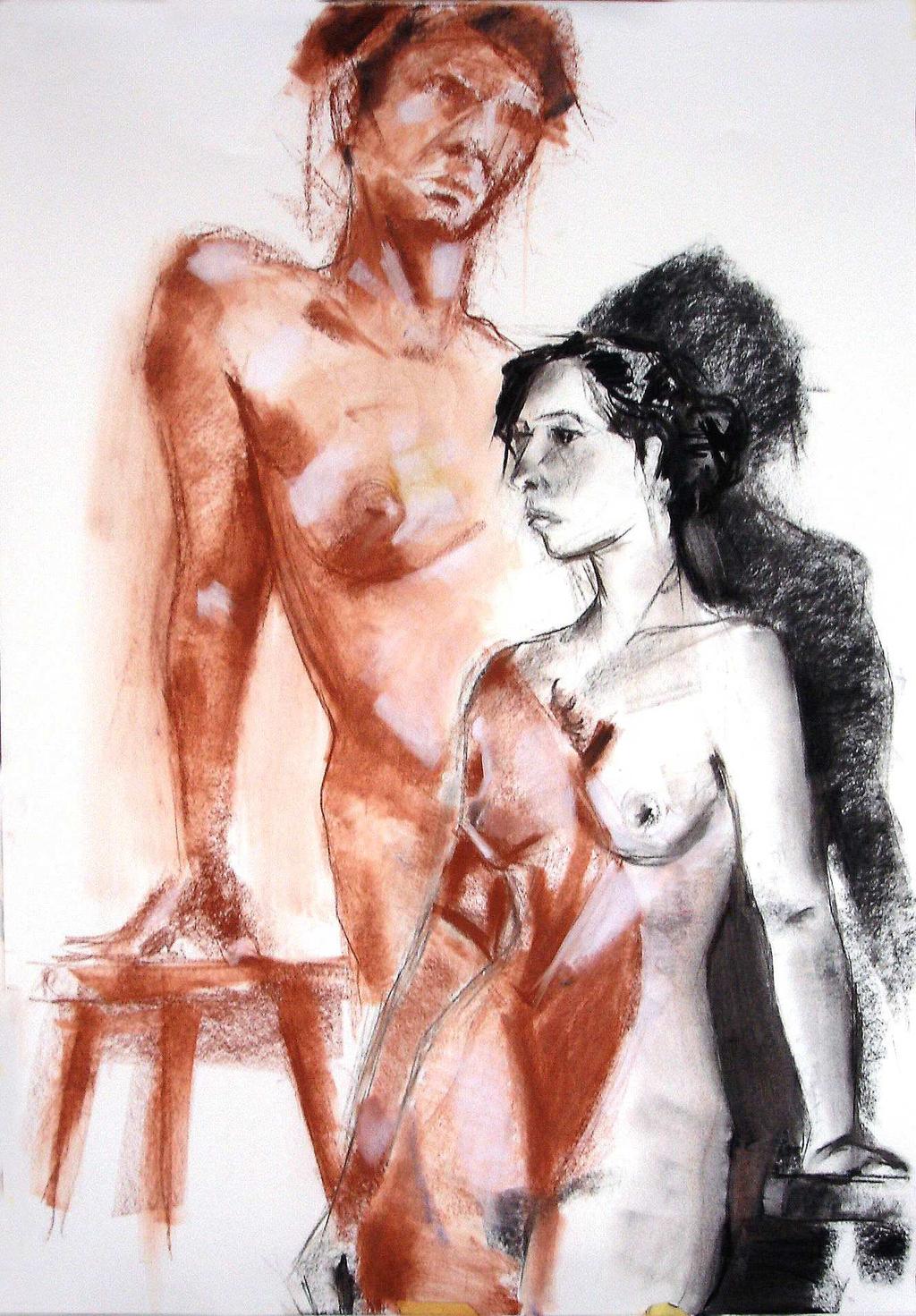 Fig 5. Lluís Farré. Charcoal and sanguine on Ingres paper. 1000x700 mm. 2008.