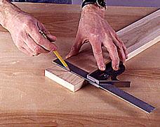 glue. You can use the corner of a sharp chisel to scratch the side of the dowel. You also should slightly bevel both ends of the dowel with a piece of sandpaper.