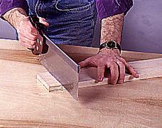 Repeat the same process for the other side of the joint. Then use a sharp chisel to pare the sides of the tenon (often called the cheeks) down to the guide lines (Photo 10).