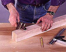 12-Lay the board on its edge and make the shoulder cuts on the tenon