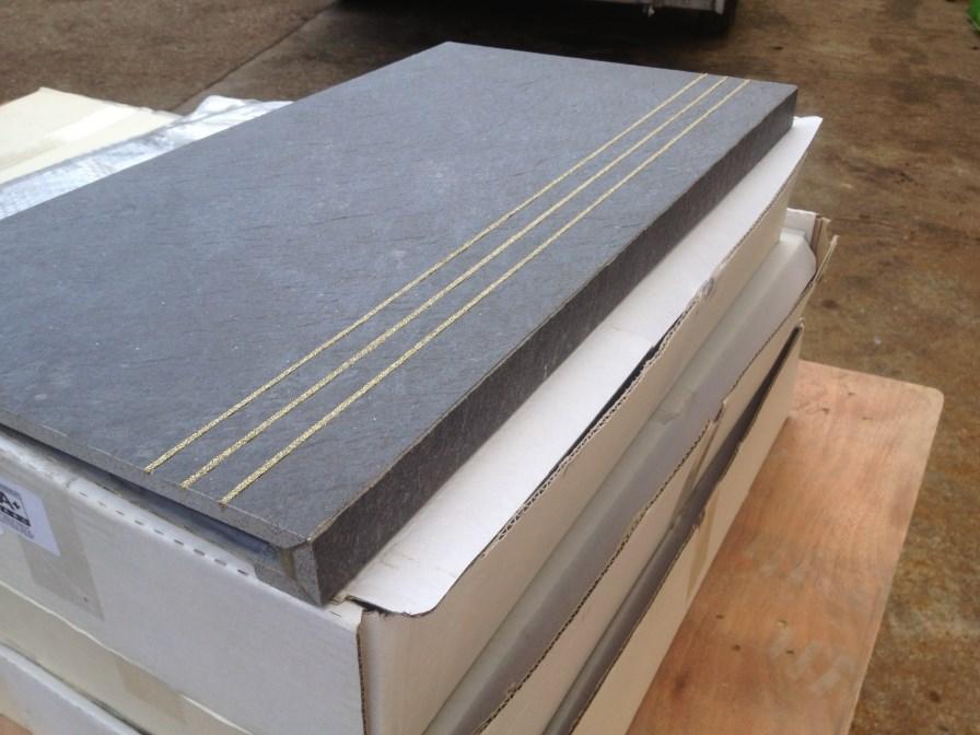 Also see Mitred edge options on next page Anti-slip lines can be applied for extra grip and elegance.