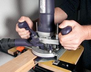 adapter Auto-stop brushes Router bit set Contains a variety of router bits for precision cuts on woodworking projects.