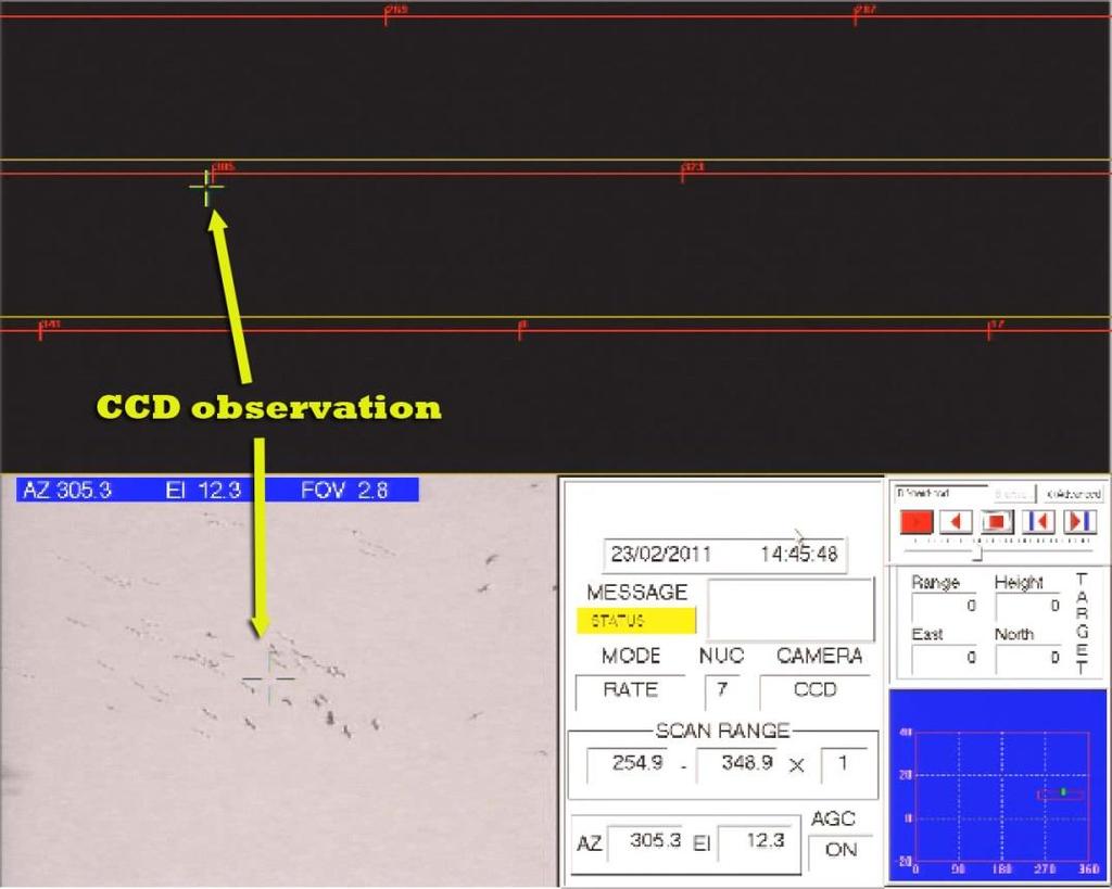 lower left-hand corner. Figure 18: INTERCEPTOR CCD observation mode.