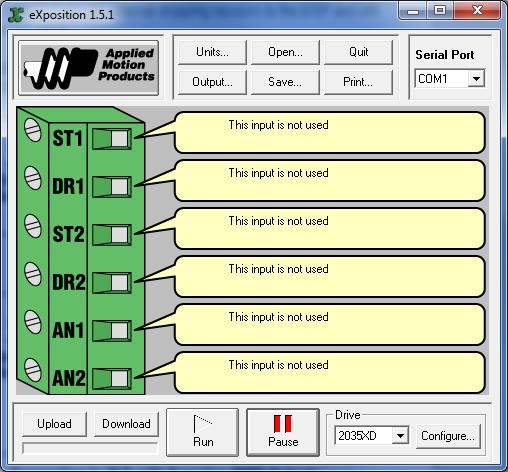 Figure 4- exposition Software Interface If the program has trouble finding the serial port, it is probably because the motor controller is connected to the wrong COM port.
