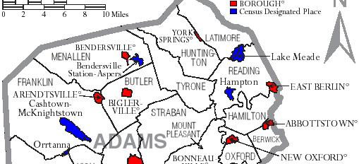Adams Co PA - Background VHF 4 sites 522 sq/mi, 2010 census = 101,407 Coverage is very