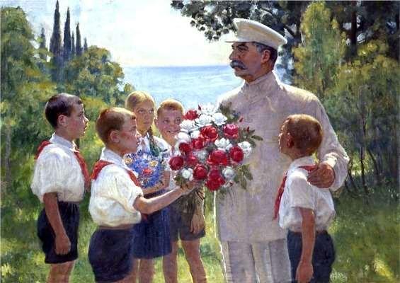 Boris Vladimirski, Roses for Stalin. 1949. Oil on canvas, 100.5 x 141 cm.