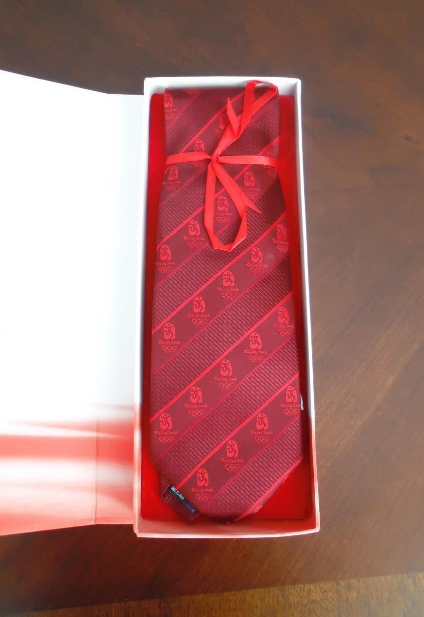 #17 Olympic tie This beautiful red tie is made to commemorate 2008 Olympic games held at the Beijing China.
