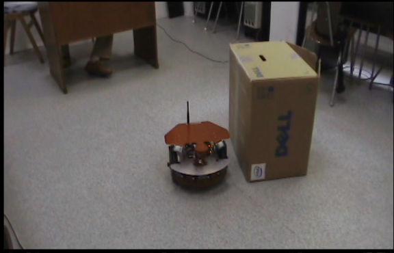 In the experimental scenario, during the movement, the mobile robot will meet a static obstacle which must be avoided.