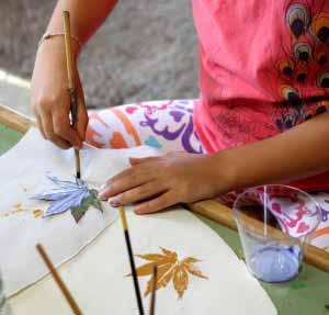 Leaf Printing - paper - paint - leaves - paint brushes Step 1: