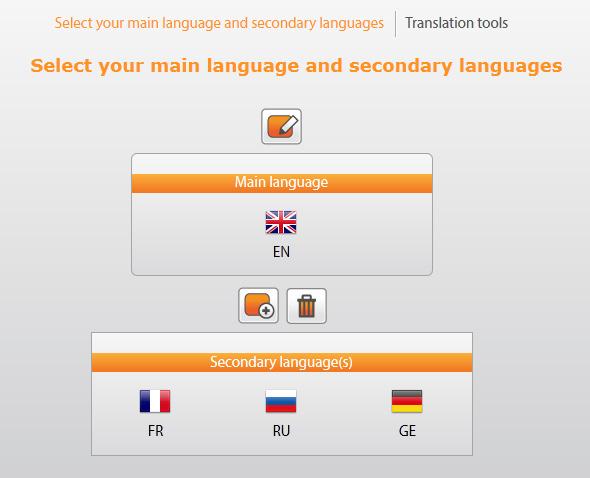 Location The Location tab lets you choose the Serious Game primary and secondary languages.