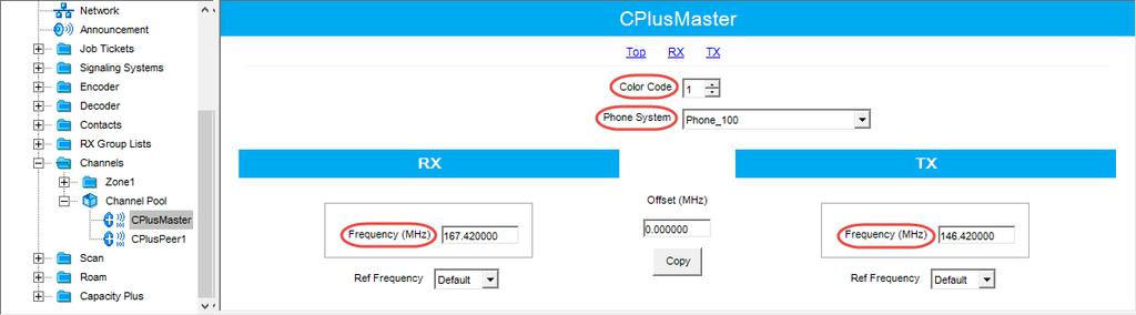 Configuring MOTOTRBO Equipment RX Group List Select the Group list you have specified in section 4.3.4, RX Group Lists.