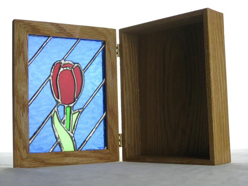 Stained Glass Lid Box About 5-½ x 7-¼ x 2 Other designs available