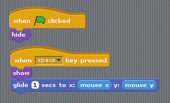 Now we want to make the rocket move towards the mouse when the mouse is clicked. 5.