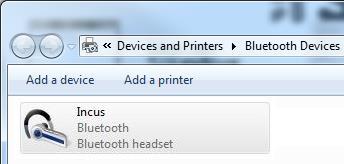 You can confirm that your Incus device has paired to your computer by clicking Show Bluetooth Devices (see photo below).