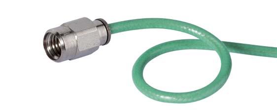 047 inch semirigid cable and a minimum bend radius of 1.52 mm (0.060 inch). Frequency range up to 26.