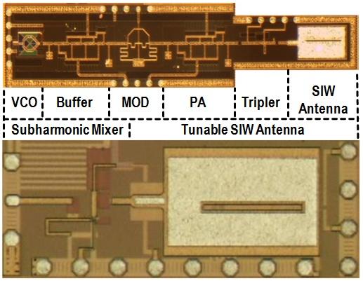 THz Silicon Chip with SIW Antenna 400GHz Transmitter &