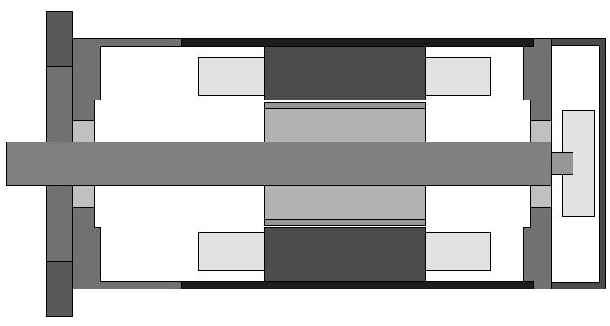 A photograph of the machine is given in Fig. 2. The machine was flange mounted onto a simple aluminium plate. Fig. 4: Axial section 2.2 Experimental setup and thermal results Fig.