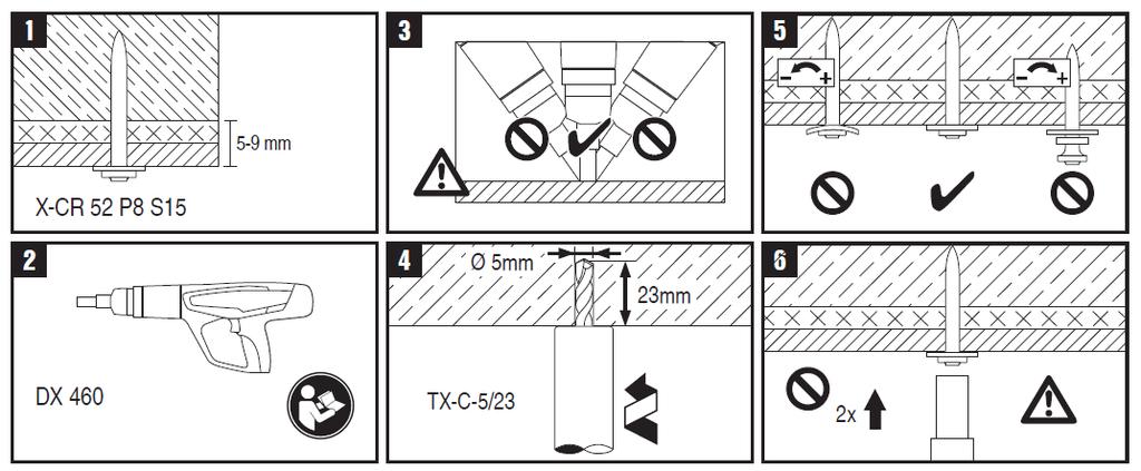 Page 10 of European Technical Assessment Instructions for use Holes to be drilled perpendicular to the concrete surface by using the corresponding stop drill according to Annex B2.