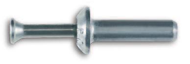 ZAMAC HAMMER SCREW SAFE-T+ PIN ZAMAC NAILIN Zamac Hammer-Screw Nail Anchor Concrete, Block, Brick, Stone 1/4" x 3/4" to 1/4" x 3" Zamac Alloy with Carbon Steel and Perma-Seal Drive Screw The Zamac