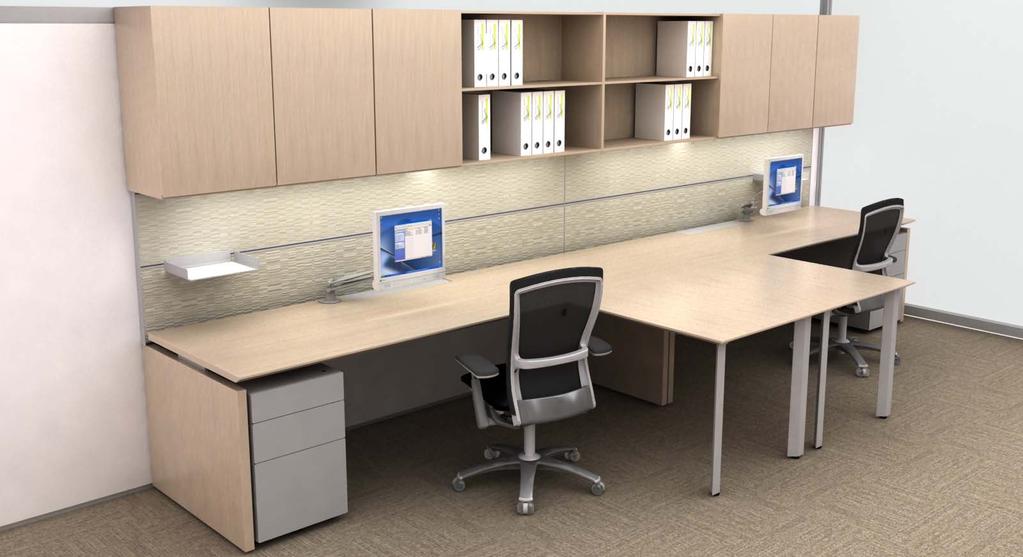System Furniture Knoll 2 Person office, workwall, hinged