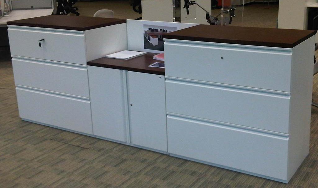 System Furniture Storage Knoll WA Bank of storage, 2 x 3 high drawer