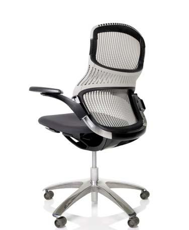 Orange seat fabric Chrome 5 star base Knoll Generation Chair