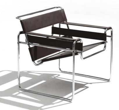 Knoll Studio Wassily Lounge Chair Black cowhide Polished chrome finish