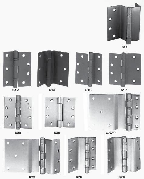 BUTT HINGES General Information 27 Swing Clear - Full Mortise Half Mortise - Full Surface Half Surface 3 - Knuckles - Concealed Bearing Standard Weight - Heavy Weight Ball Bearing