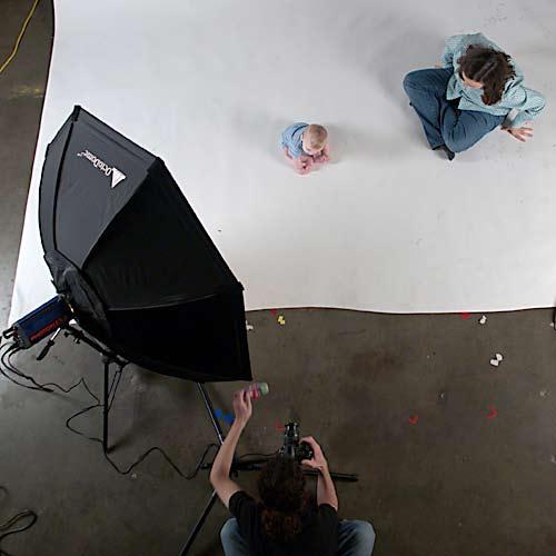 For our next shot, we replaced the 3 ft. soft box we were using before, with a 1000ws strobe with a 5 ft. soft box (figure 5).