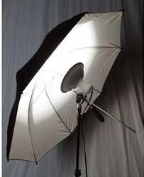 We positioned the light deep into the umbrella (figure 2) to create a smaller reflected light source that will help with creating a more moody atmosphere.