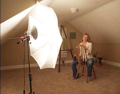 To improve the lighting, we deactivated the flash and brought in a LiteStand-mounted strobe with a ADH umbrella (silver, reflective).