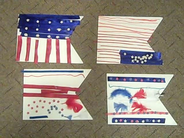 Give the children a cut out template of a flag and an assortment of red, white and