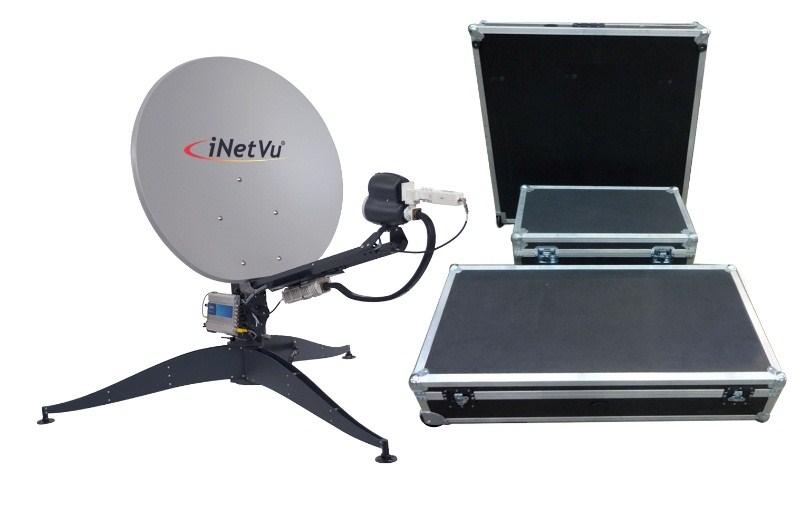 2 System Overview Equipped to work with the inetvu 7710 Controller, the inetvu Fly-75V & Fly-98 Flyaway antenna is an easily assembled, rugged and reliable product for automatic satellite acquisition