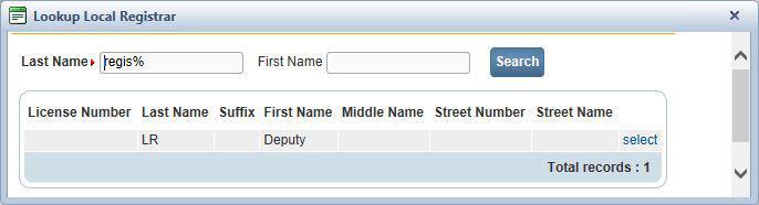 Affirming & Registering a Record: Changing Name of Filing Registrar on Record A list of possible