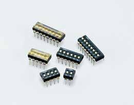 Dip Switch RI & RIR NON-SWITCHING SWITCHING DIELECTRIC STRENGTH CAPACITANCE CIRCUIT : 2000 operation cycles per switch 24VDC, 25mA. : 100mA, 50 VDC : 25mA, 24VCD. : (a) 50mΩ max.