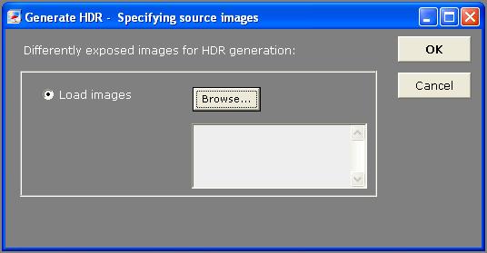 Section 2: HDR Generation and Tonemapping HDR GENERATION Step 1: Use the HDR>Generate HDR>>Load Images command path to generate the 32-bit HDR source image (instead of generating an HDR from